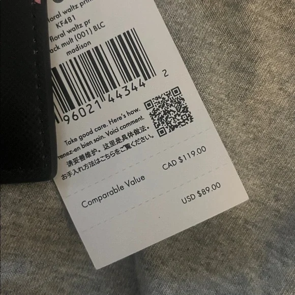 Kate Spade Black Card Holder with Floral Accents - Picture 2 of 5